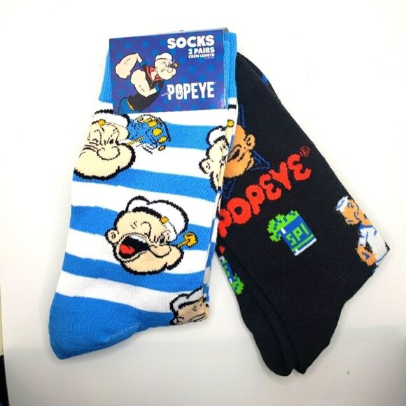 Cartoon Popeye, the sailor man crew graphic socks - Picture 1 of 7